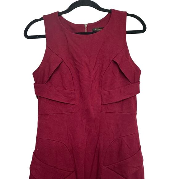 Cynthia Steffe Burgundy Textured Bodycon Dress Size 6 Cocktail Party Zip Back - Picture 1 of 6